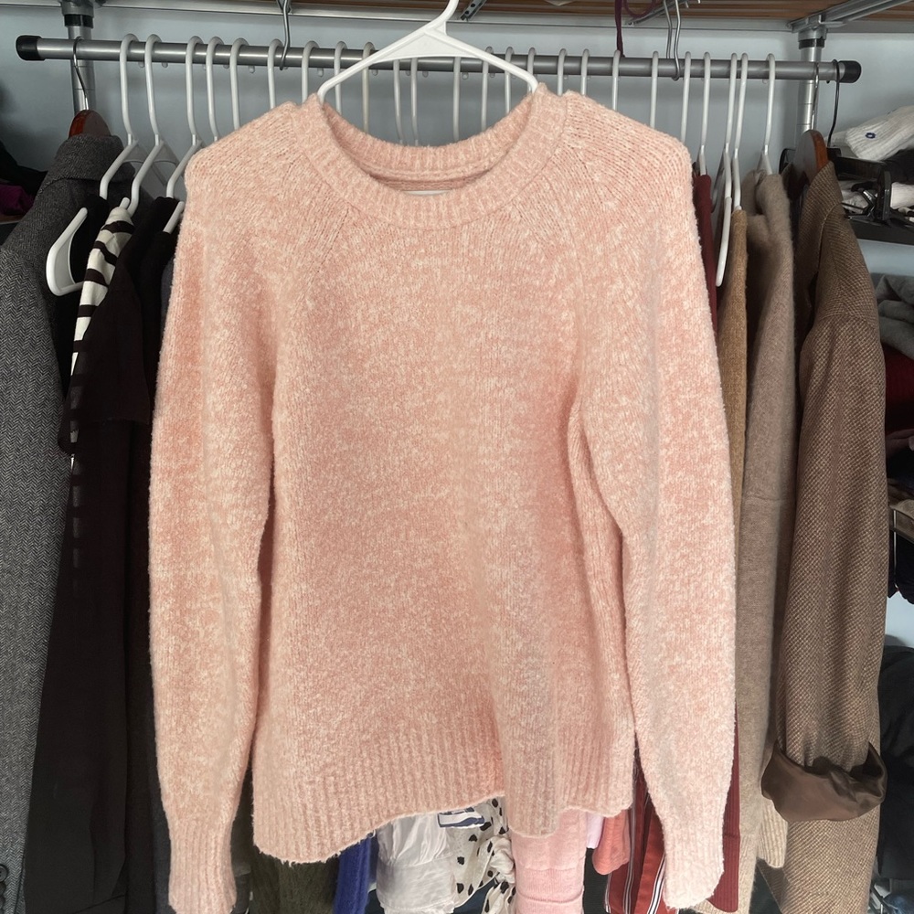 La Vie Rebecca Taylor Sweater, Marbled Boucle Pullover, soft pink, Size S NWT